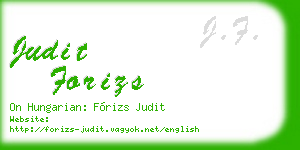 judit forizs business card